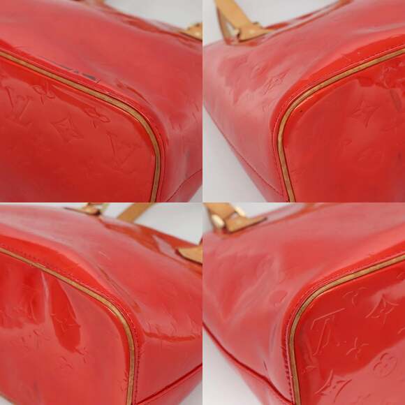 LOUIS VUITTON Monogram Vernis Houston Hand Bag Red M91092 - Picture 10 of 12